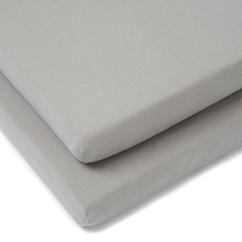 100% Cotton 2 - Piece Cot Sheet Set, Grey