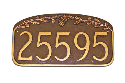 1-Line Lawn Address Sign, Chocolate/Gold