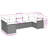 Vidaxl Garden Sofa Set Set Of 7 Black PE Rattan Large Adjustable Feet
