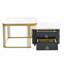 Table d'appoint empilable avec plateau en grain de marbre ultrabrillant (ensemble de 2)