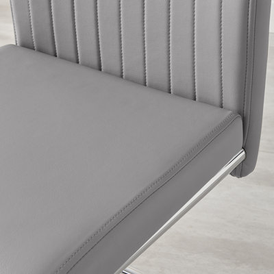 Lazarus Faux Leather Chrome Dining Chairs