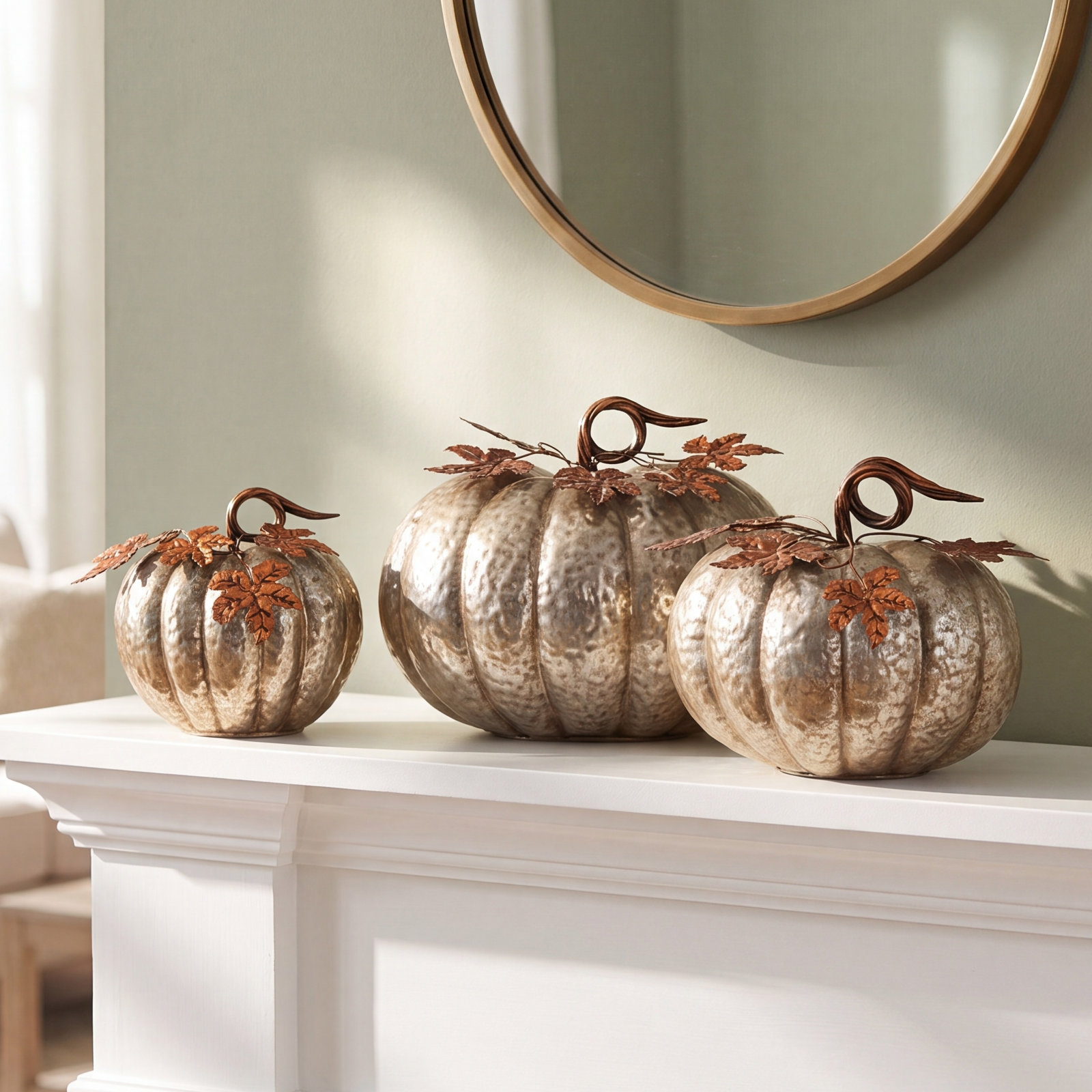 3-Piece Metal Pumpkin Set