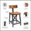 Tabouret de comptoir avec dossier