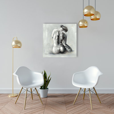 Toile grise pour chambre à coucher - Femme nue par derrière Home Decor Art