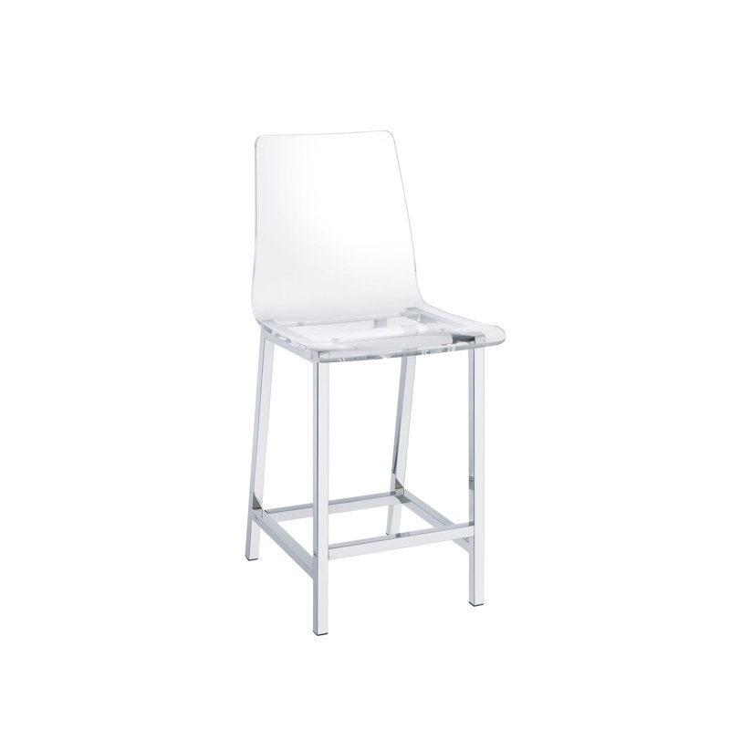 Clear Acrylic and Metal Glam Bar Stools, 30'' Set