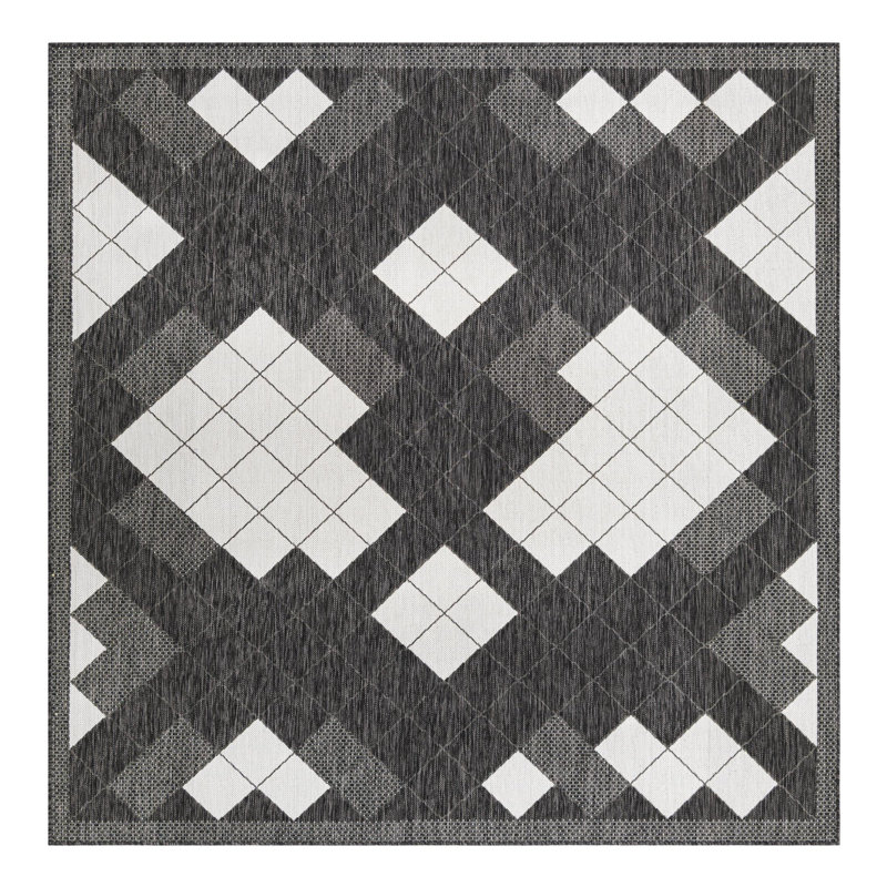 Geometric Indoor / Outdoor Rug, Square 7'10"