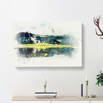 Eagle Flying Above New Zealand In Abstract - Wrapped Canvas Print