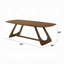 Table de salle à manger Lery, plateau rectangulaire de 94 po avec base en angle brun noyer