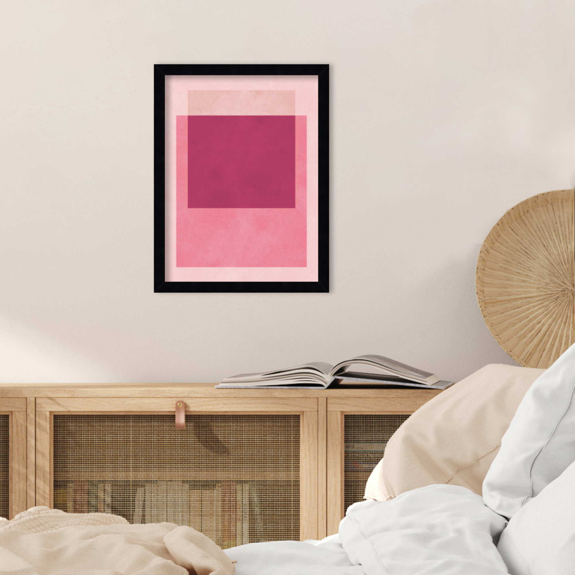 Overlapping geometry 12 by Norvin Wood Framed Wall Art Print, Black, 17" H x 13" W