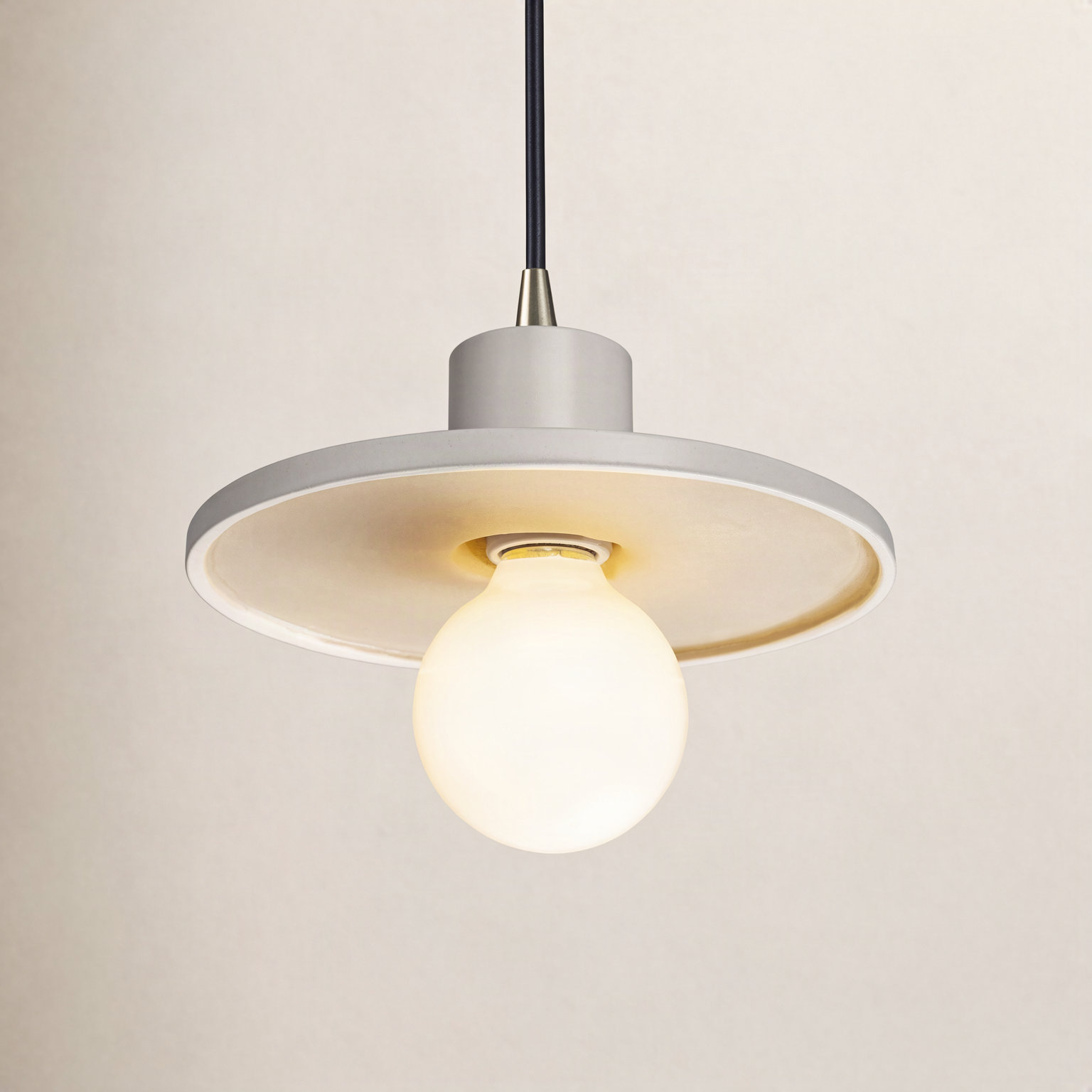 Marlena Dimmable Single Light Pendant, Matte White/Champagne Gold, Antique Brass