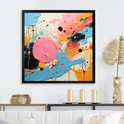 Bleu et rose abstrait Pop Fusion IV - Art mural Pop