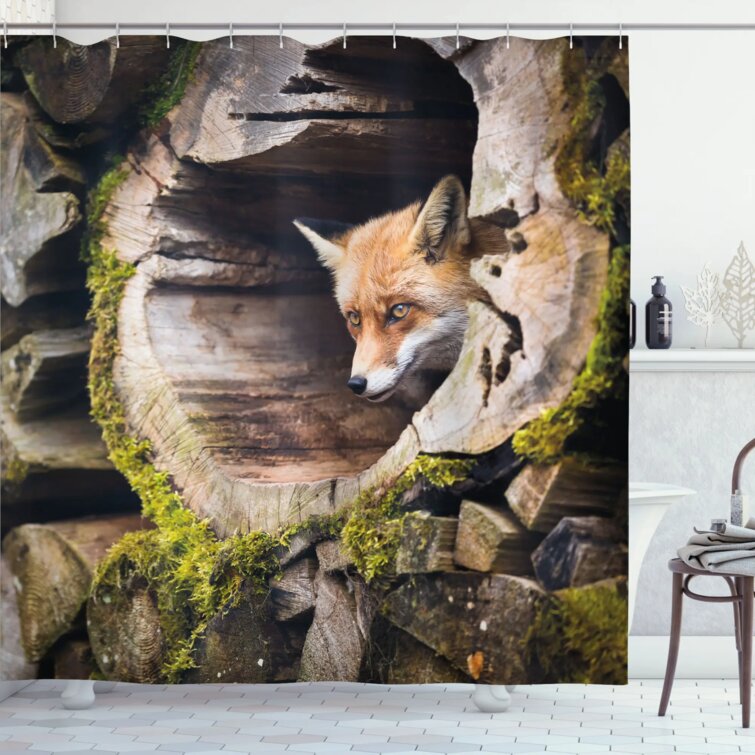 Animal Nature Wild Fox Forest Single Shower Curtain East Urban Home Size: 69 W x 75 L
