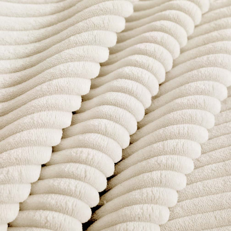 Corduroy Fabric Ottoman, Cream