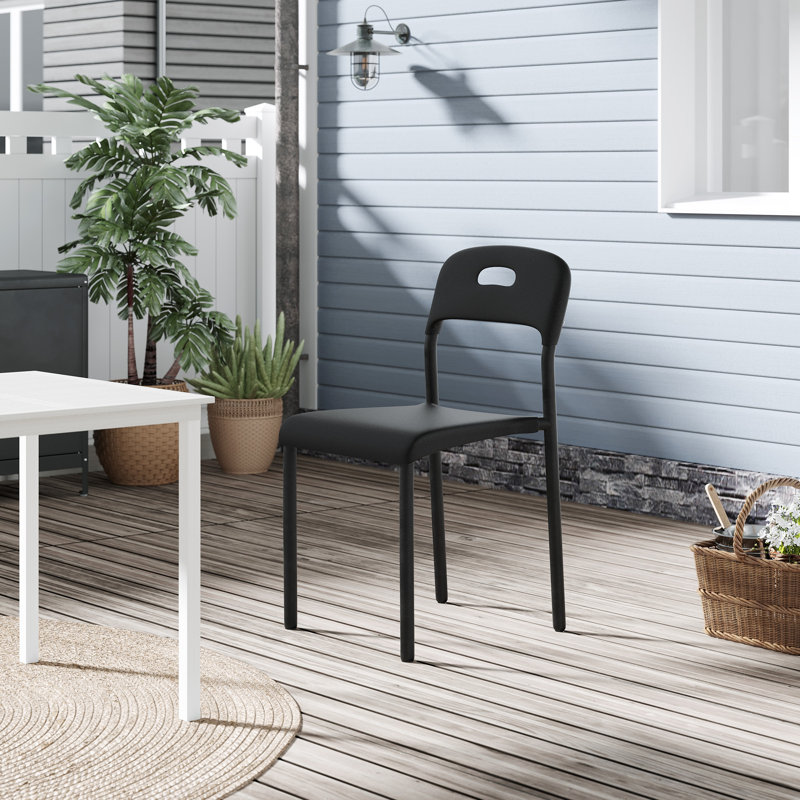 Upholstered Dining Chair, Black, 1