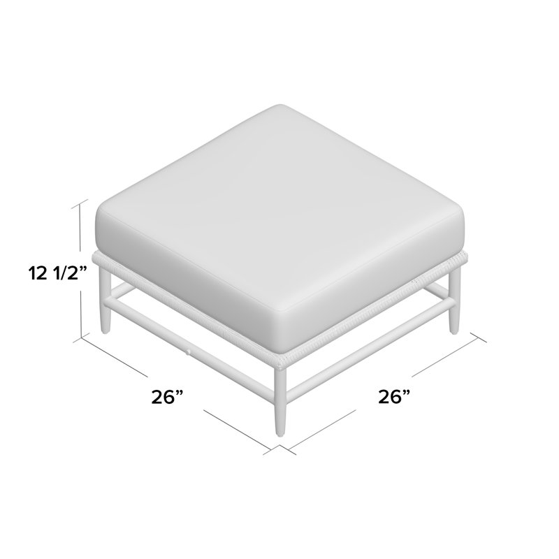 Wind Patio Ottoman with Cushion, Cabana Stripe Midnight