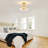 3 - Light Gold Semi Flush Mount Ceiling Light With Water Glass Shade-1508058796