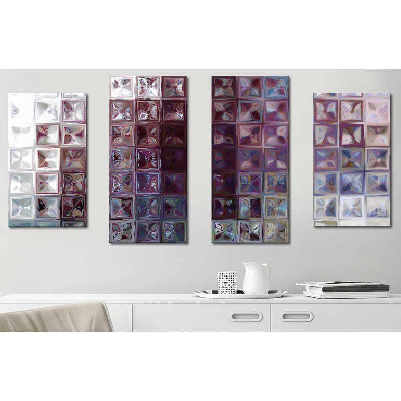«Tile Art 7 2015 MAX» par Mark Lawrence, ensemble de 4 reproductions sur toiles tendues, H 30 po x l 56 po x P 1 po