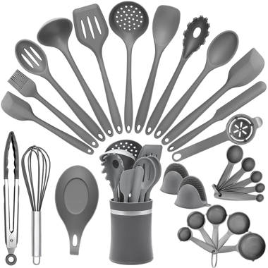 Rachael Ray Tools and Gadgets Lazy Crush & Chop, Flexi Turner, and Scraping Spoon Set, Gray