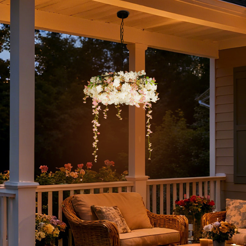 3 - Light Floral Chanddelier Dimmable