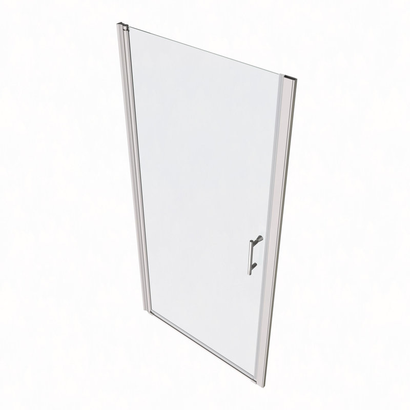 Ajustement de 3/8 po, porte de douche universelle, ouverte à l'extérieur, avec verre trempé de 1/4 po 28 * 72, Chrome chrome