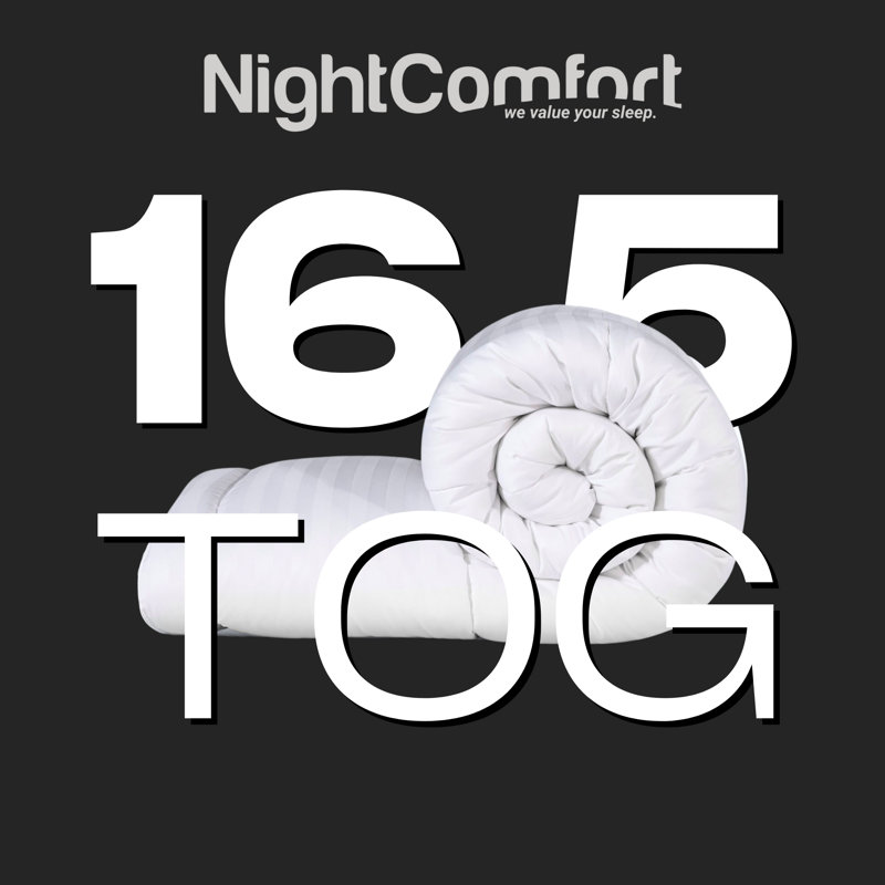 Night Comfort Embossed Stripe Extreme Winter 16.5 Tog Duvet, Kingsize