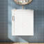 Armoire de salle de bain murale 20 po, meuble-lavabo moderne blanc, lavabo, tablette latérale ouverte, porte-papier hygiénique, solution pour économiser de l'espace 30, rangement spacieux rectangulaire en céramique, conception flottante, fermé
