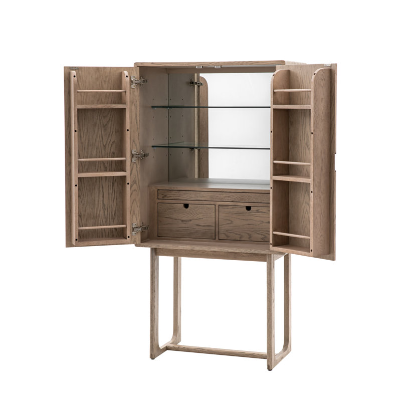 Navarius 45cm Bar Cabinet, Smoked