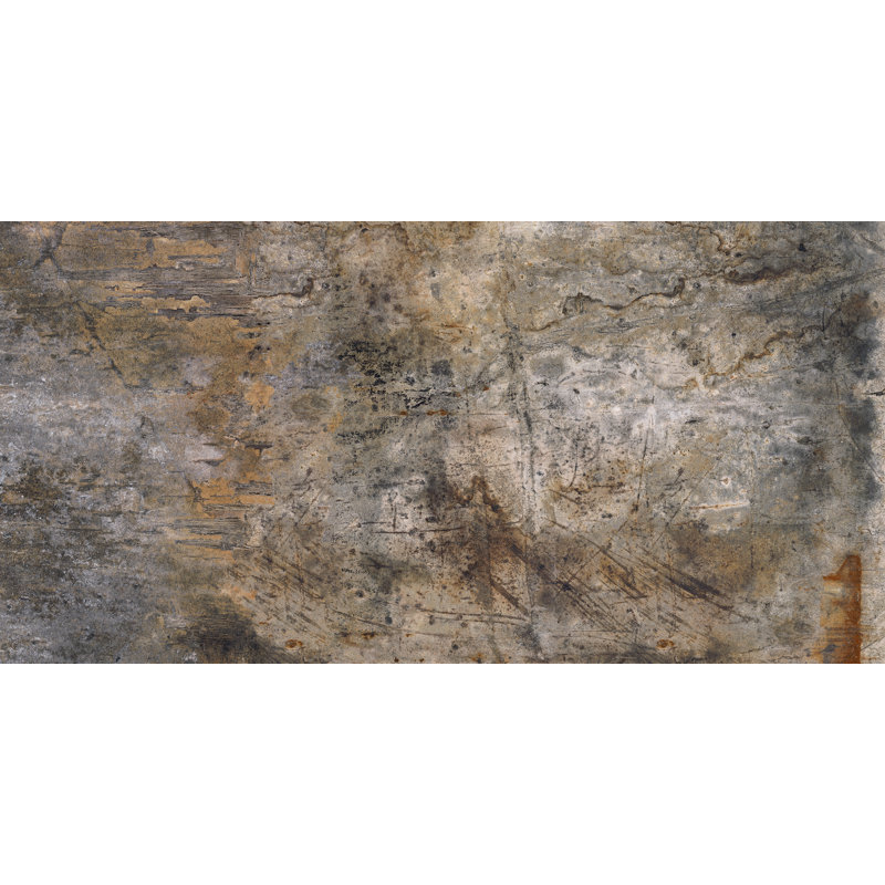 Urban Craft Metal Look 24x48 Porcelain Tile, Charcoal 