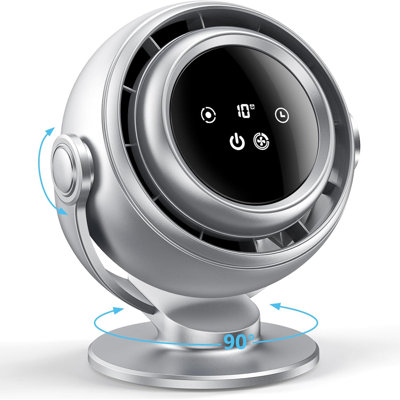 Desk fan for bedroom, 90°oscillating fan with 6000mah rechargeable, 10 speeds 4h timer 270°tilt adjustment, 28db ultra-quiet portable personal table fans, gifts for women men home office summer