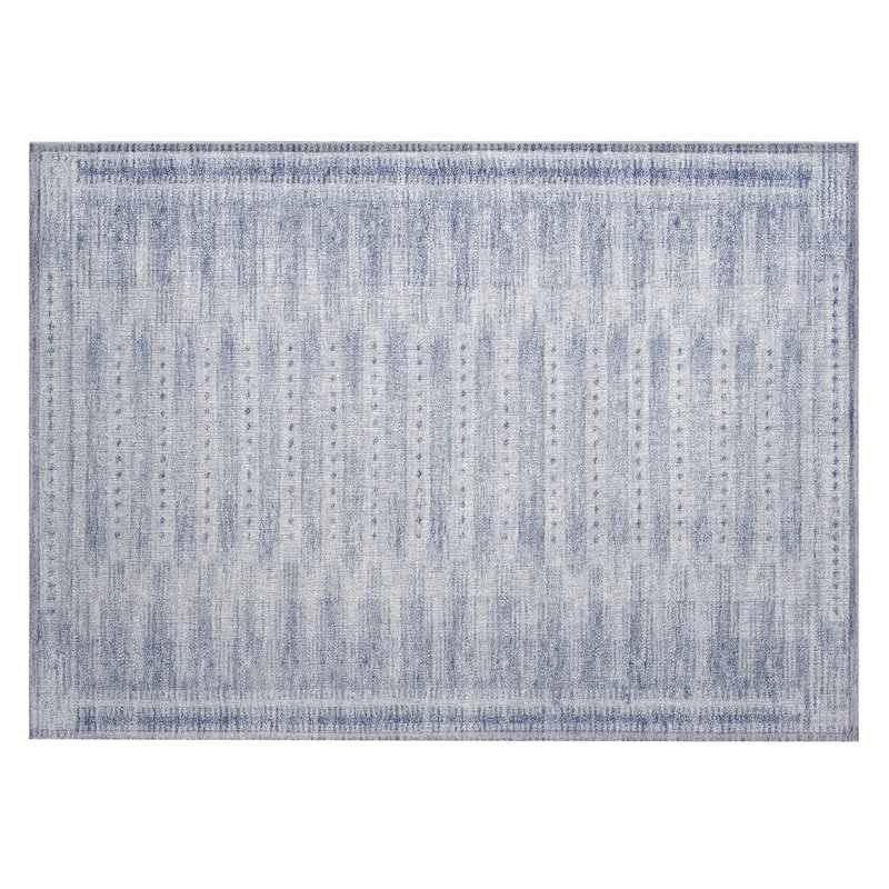Machine Washable Indoor/Outdoor Xhevrie Blue Rug, Rectangle 1'8" x 2'6"