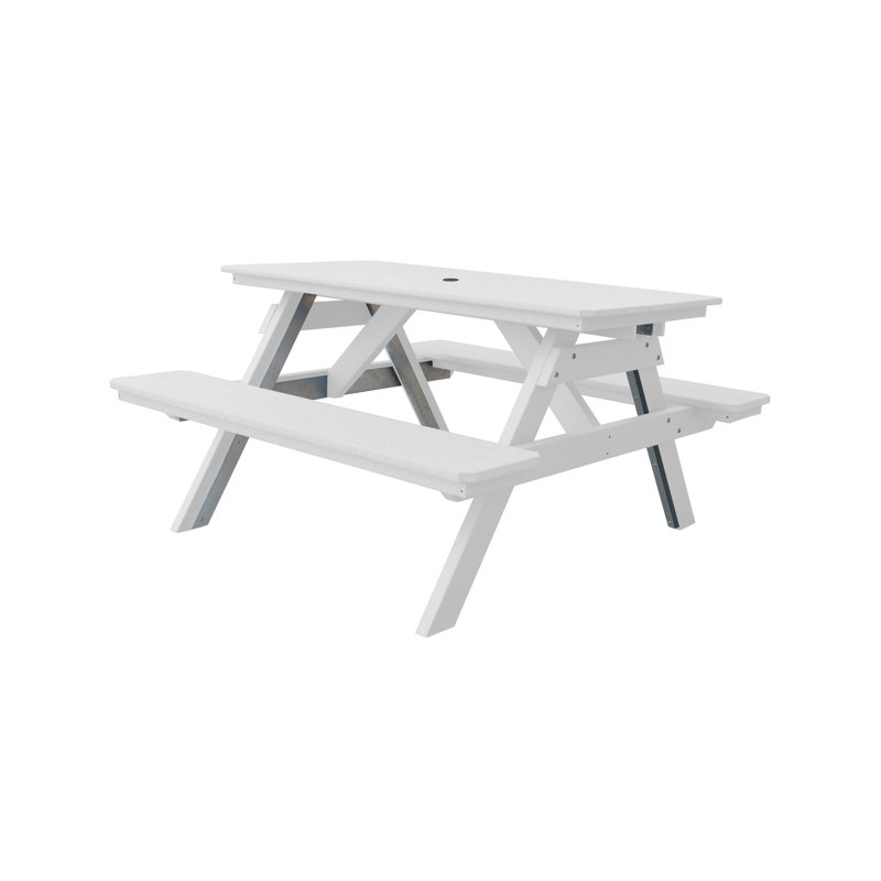 Table de pique-nique rectangulaire, Blanc, L 55 po x L 60 po