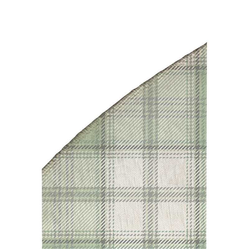 Bully Plaid Non-Slip Outdoor Rug, Round 5'