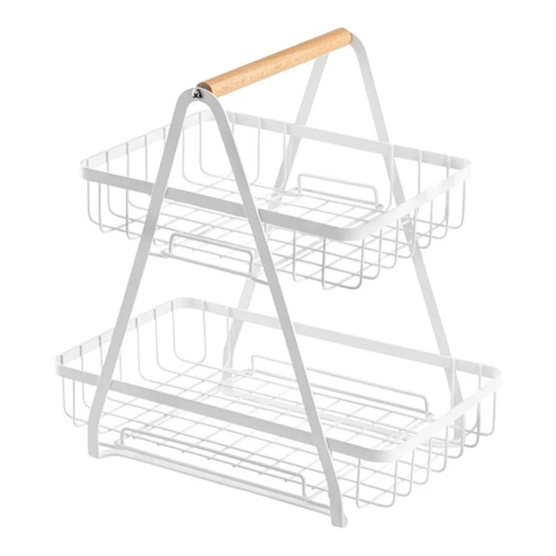 Présentoir à paniers en acier thermolaqué à 2 niveaux 11 3/4 po x 7 1/4 po x 12 1/4 po Tablecraft 11784 WS-80811784-3PK