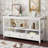 White 57.8in 4-layer 3-drawer 3-compartment MDF Entry Table-1676604637