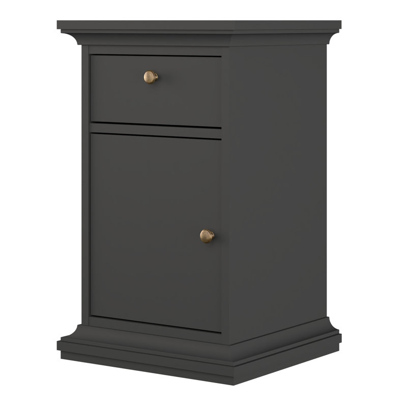 Adianey 43.6cm W Plywood / Laminate Board Bedside Table, Grey