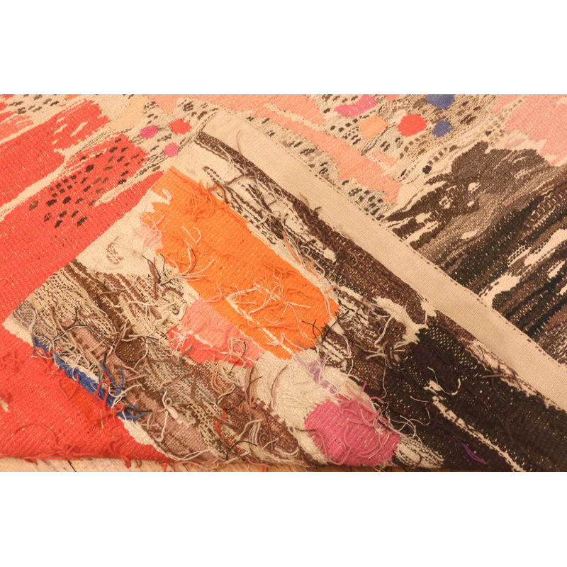 Scandinavian One-of-a-Kind 5'7" X 8'9" 1900s Silk Area Rug in Pink
