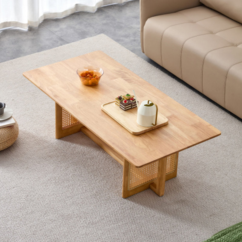 Burlywood Rectangular Solid Wood Dining Table