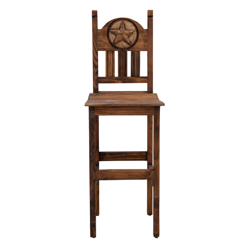 Tabouret de bar Lariat Star, Brun, Tabouret de comptoir (assise de 24 po de hauteur)