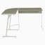Bureau d'ordinateur en L gris et blanc