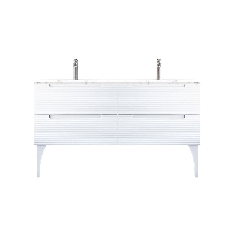Ensemble de meuble-lavabo double 64 po Ariyannah, Neige