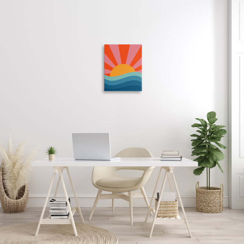 Sun Rays On Sea, art mural par Carrie Cantwell, H 20 po x l 16 po x P 1,5 po