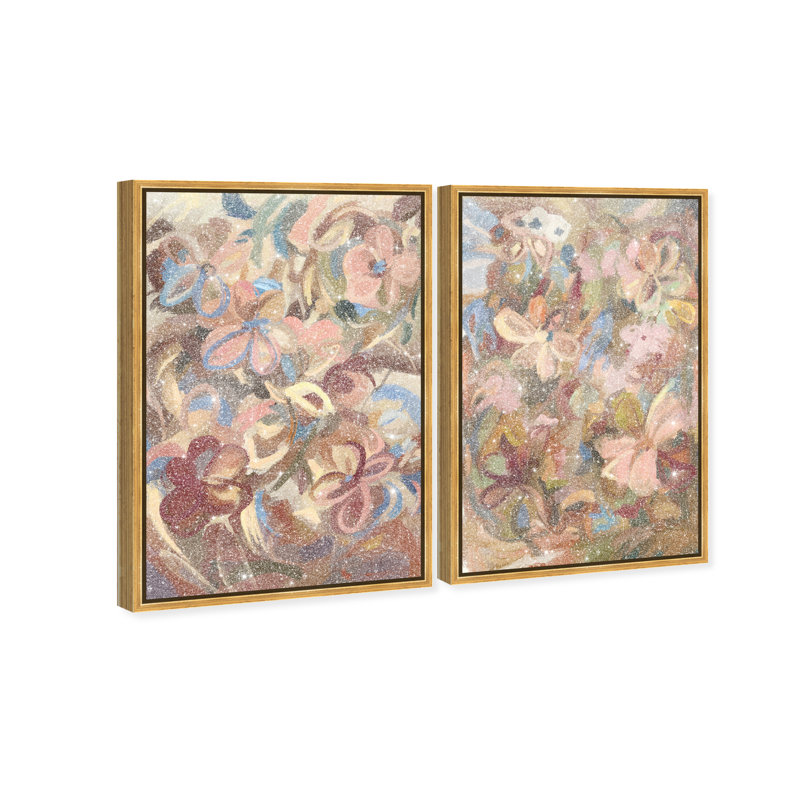 Moving Eden Set Set by Oliver Gal, 62"H x 42"W, Gold Floater Frame