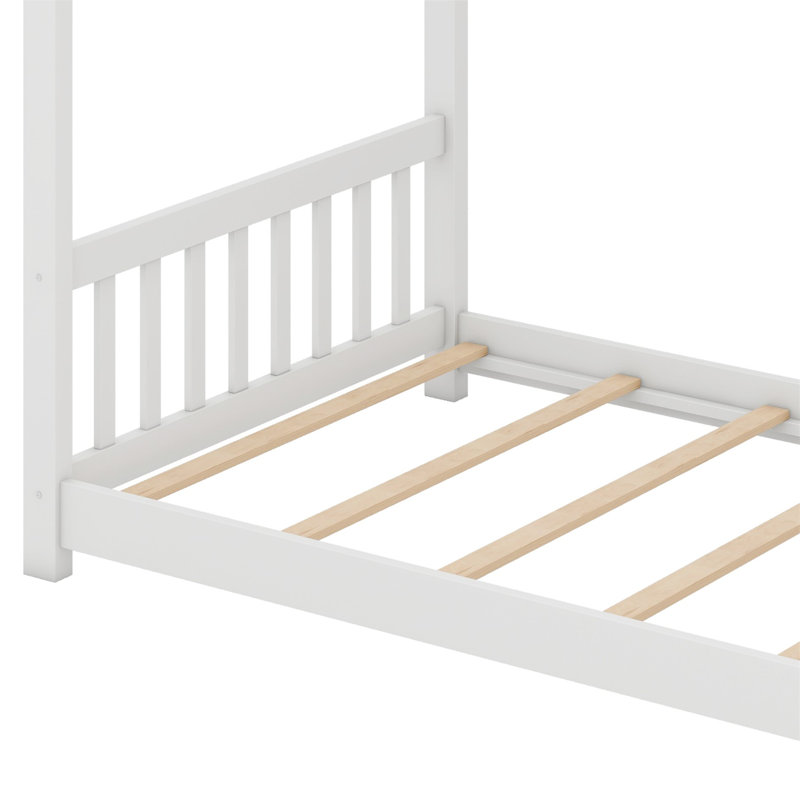 Nguyet House Platform Bed with Headboard, White, Full