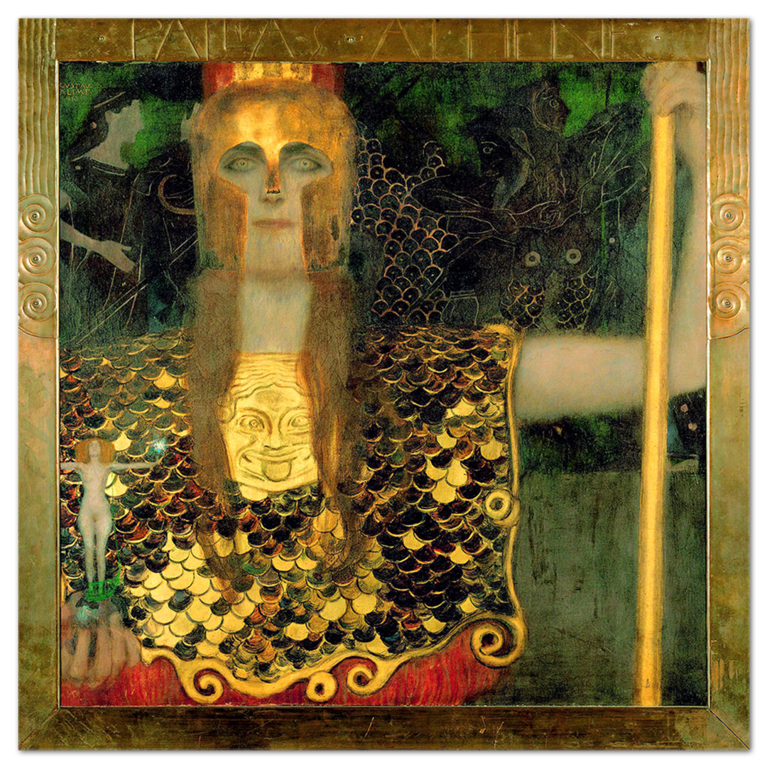 Glasbild Pallas Athena von Gustav Klimt