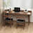 Walnut Rectangular Solid Wood desk-1336602749