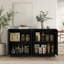 Buffet moderne avec rangement, grand buffet cannelé avec tablettes réglables, crédence, console d'appoint-1265112226