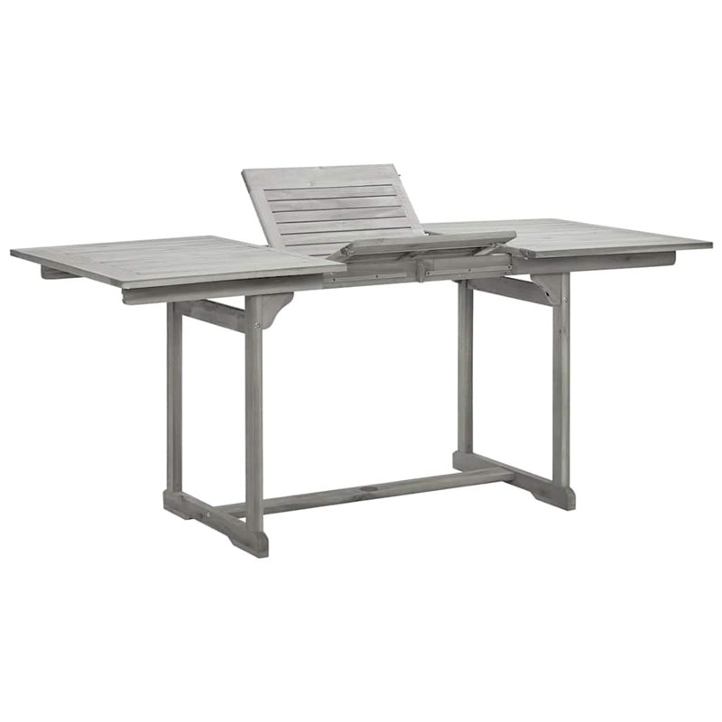 Table basse de patio en bois, L 39,4 po x L 63 po x H 29,5 po, gris