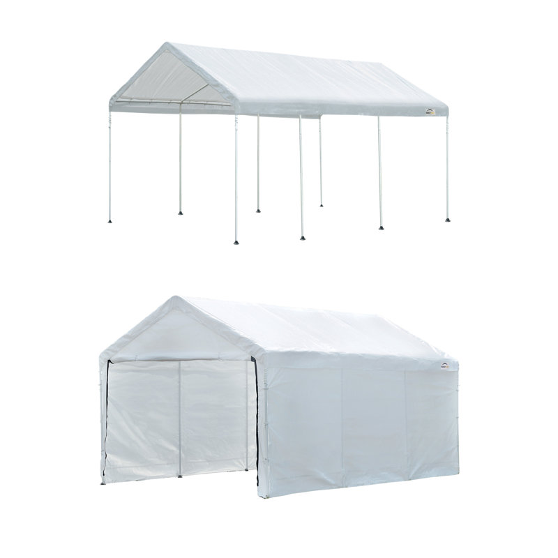 White 10 x 20 ft Steel Frame Outdoor Canopy Tent