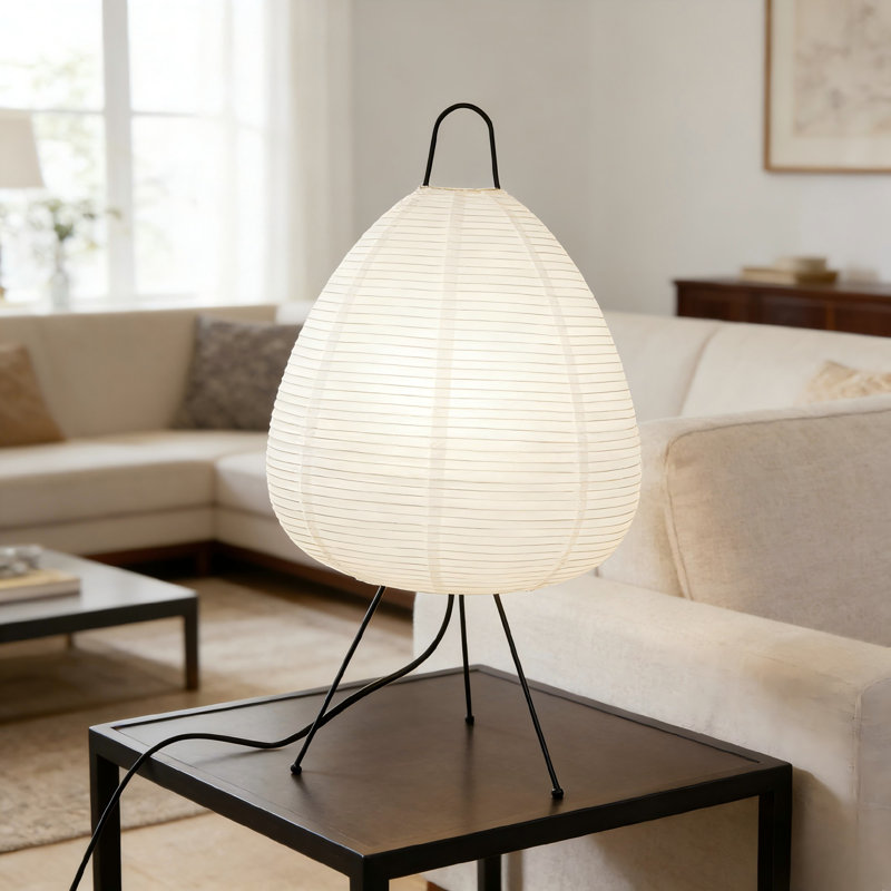 19" Modern Table Lamp With Paper Shade