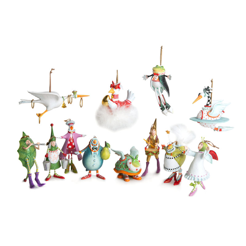 12 Piece Mini Hanging Figurine Ornament Set